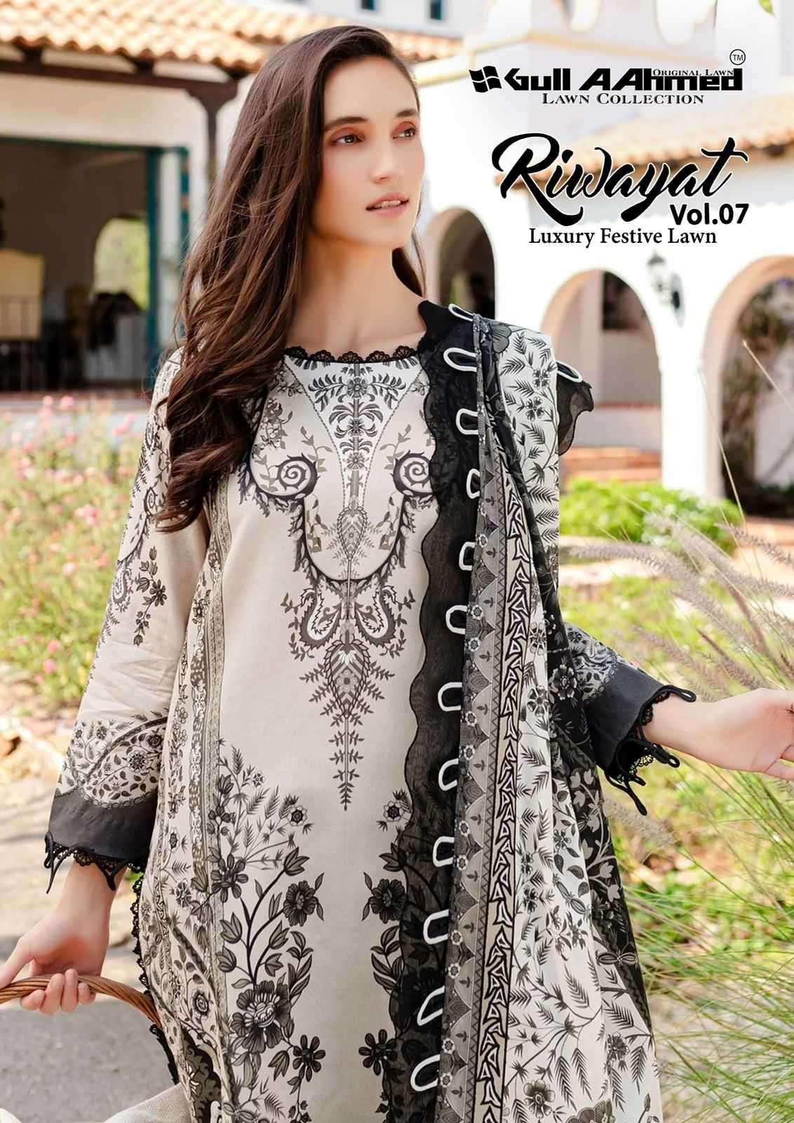 gull aahmed riwayat vol 7 series 7001-7006 Pure lawn suit