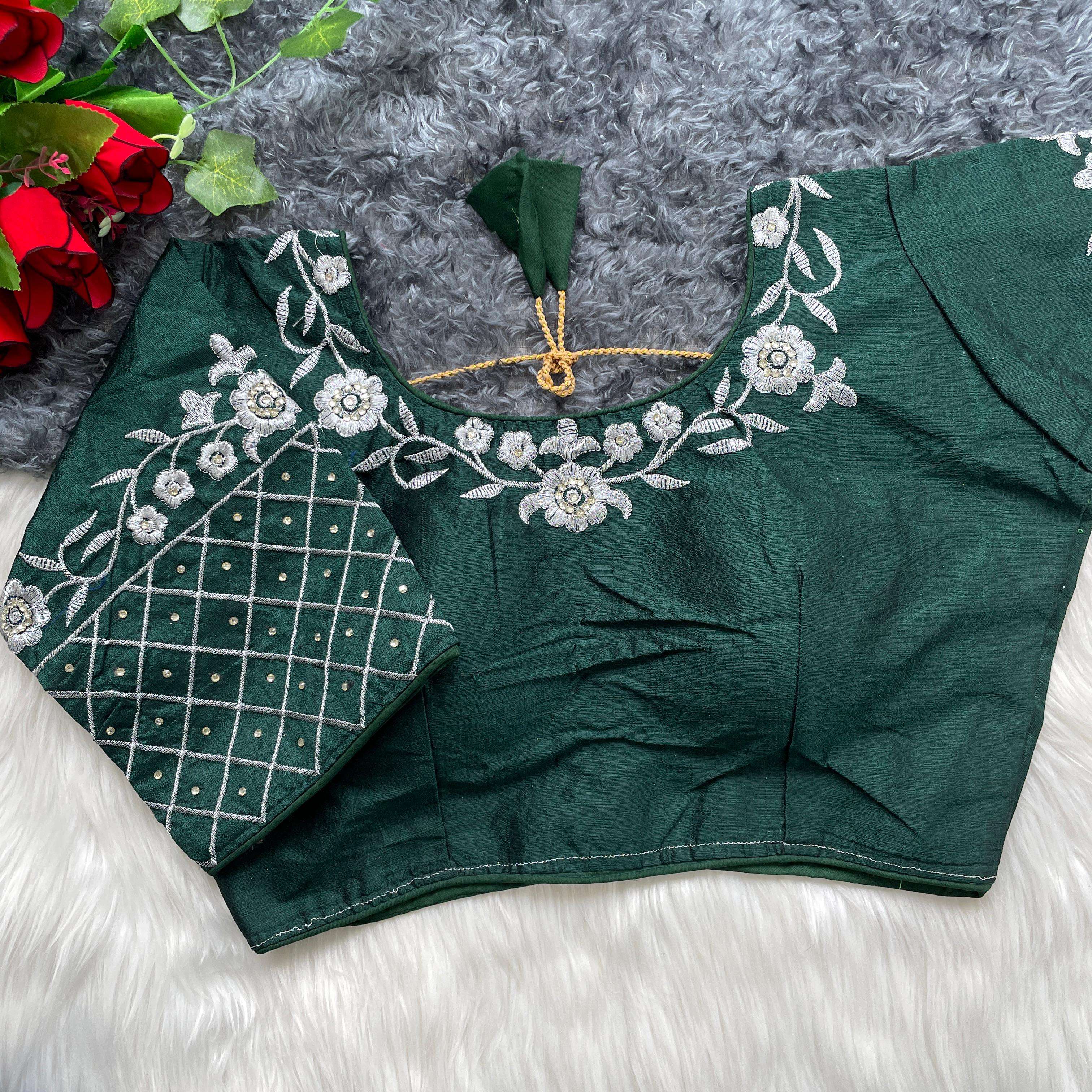 HKS-148 Silver zari designer fentam silk material blouse
