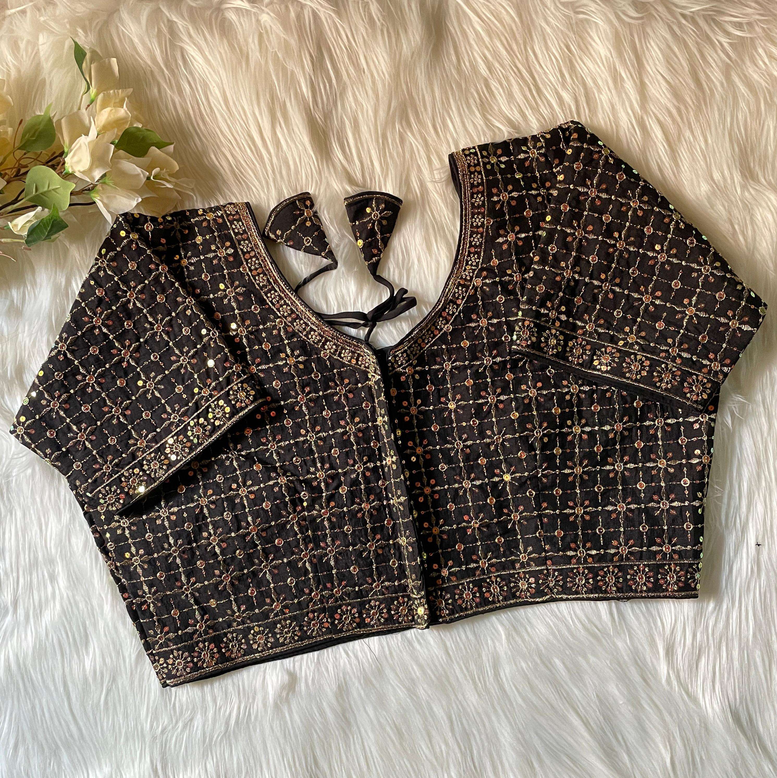 HKS _BIG SIZE designer Heavy Vichitra Silk blouse