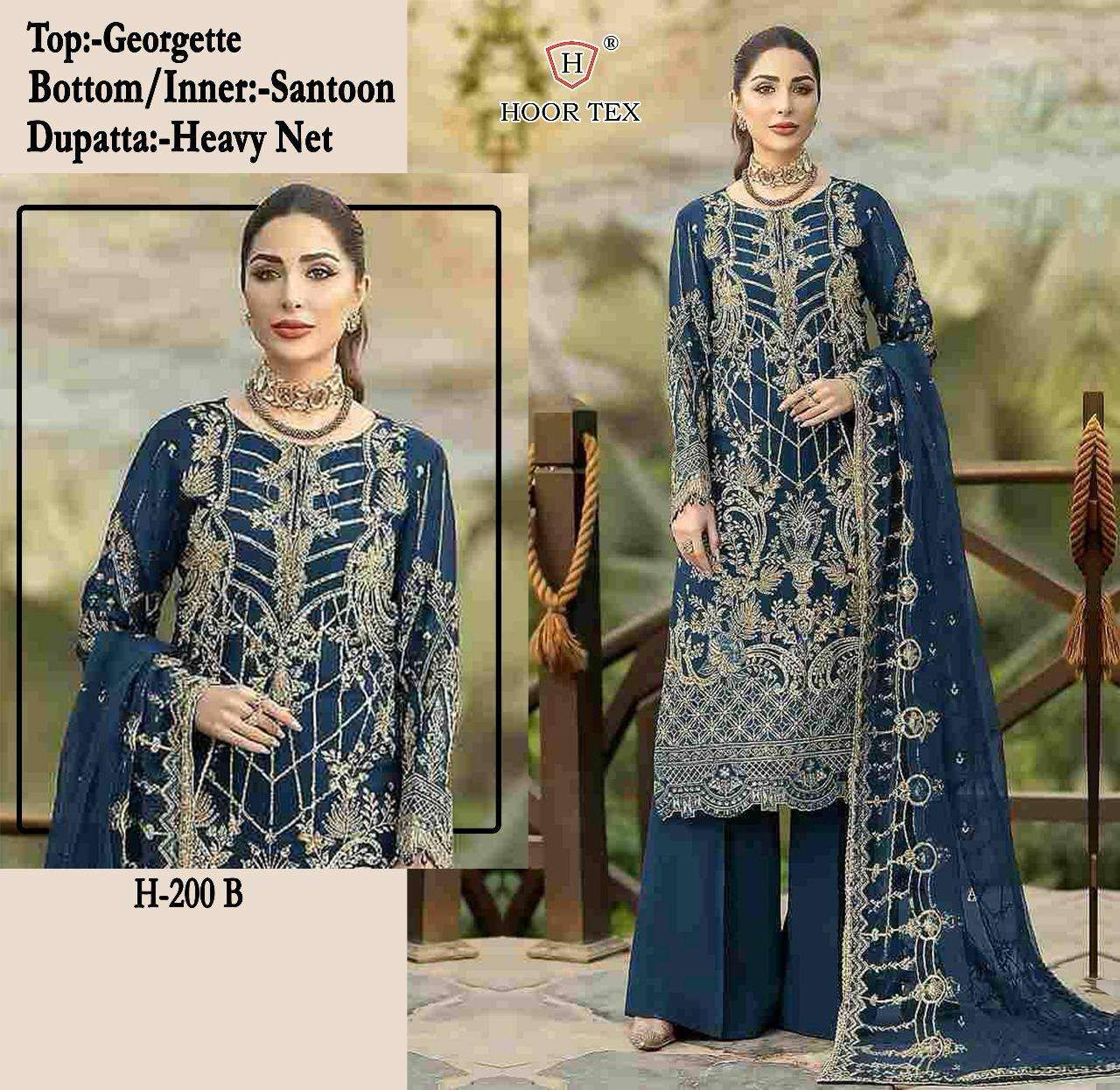 hoor tex H-200 A To D designer FOX GEORGETTE suit