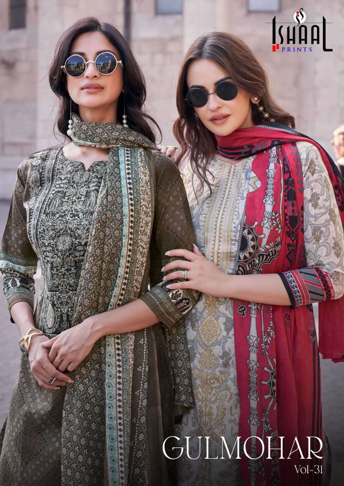 ishaal prints gulmohar vol 31 series 31001-31010 Pure lawn suit