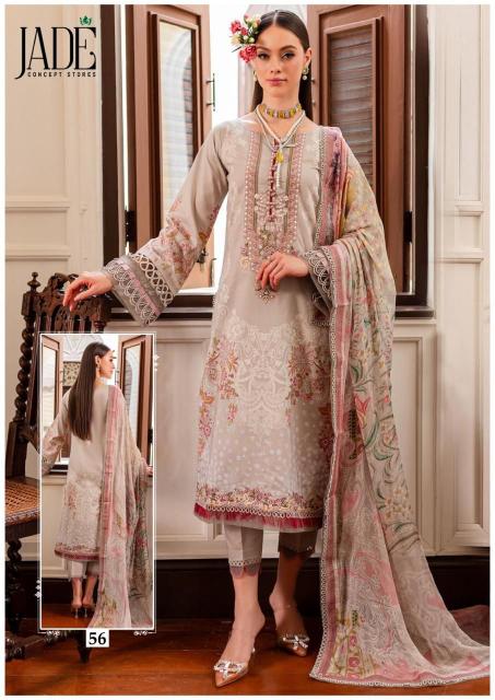 JADE CHEVRON EXCLUSIVE HEAVY COTTON VOL 6 series 56 PURE LAWN COTTON suit