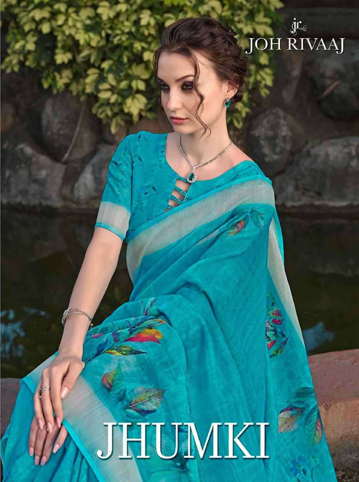 joh rivaaj jhumki series 24231-24239 linen saree