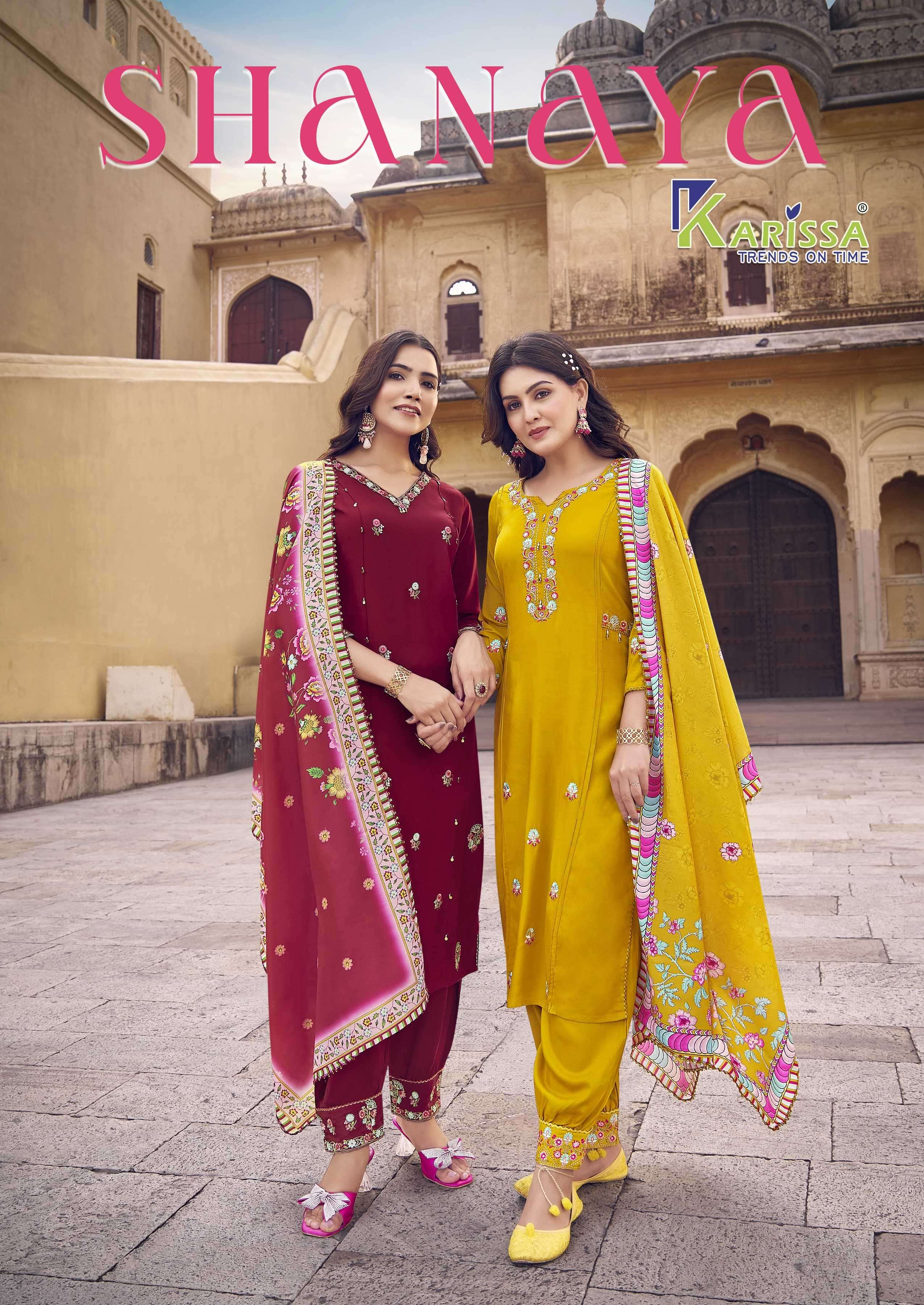 karissa shanaya series 1001-1006 Premium LIVA Rayon readymade suit 