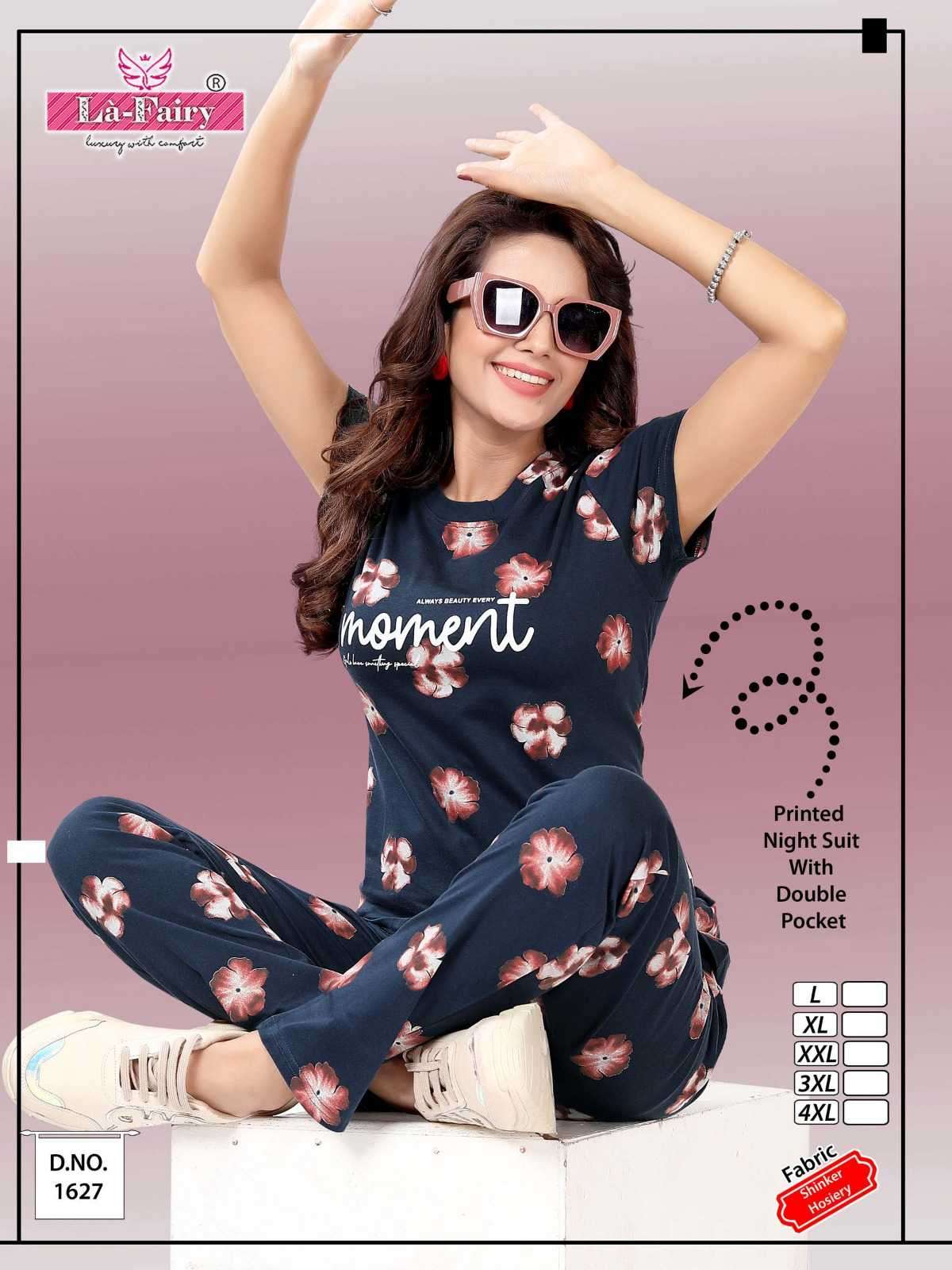 la fairy 1627 Printed Hosiery Night suit