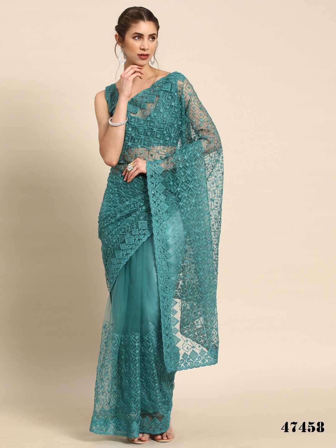 mohvogue kalamkari hits net Embroidered saree