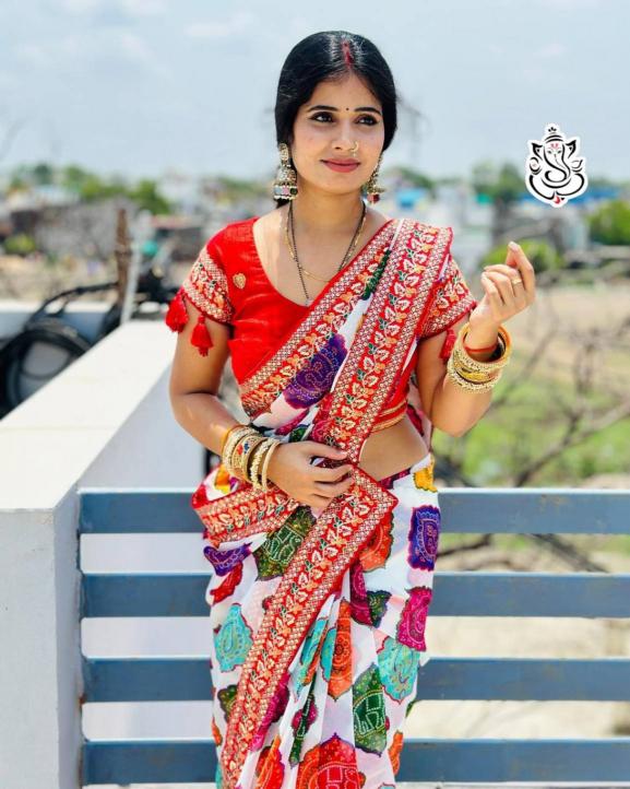MS BRAND 29024 soft Georgette bandej design saree