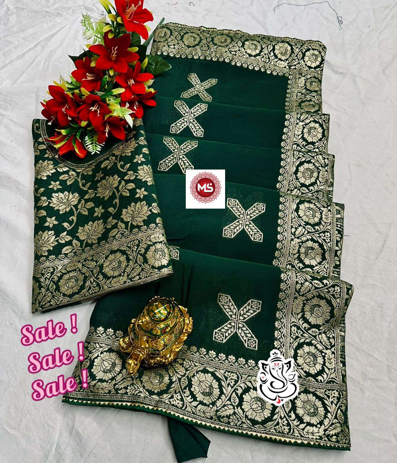 MS BRAND Ethenic viscose zcard zari weaving saree