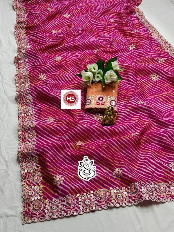 ms brand Pachrangi soft heavy georgette Saree 
