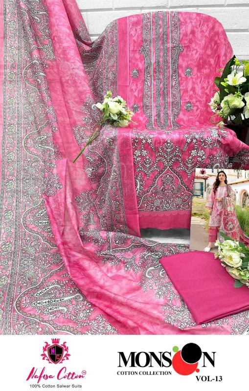 nafisa monsoon cotton collection vol 13 series 13001-13006 cotton suit 