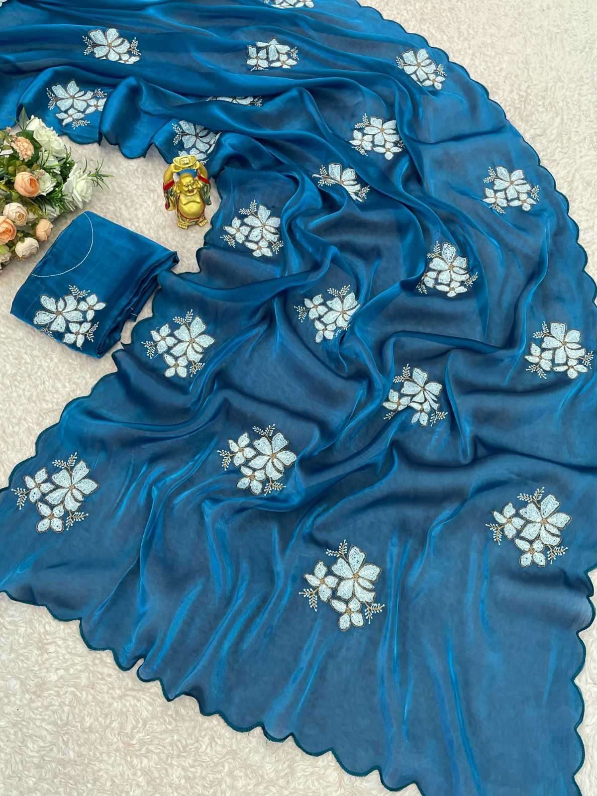 pr ds 691 beautiful zimi chu sequence work saree with blouse