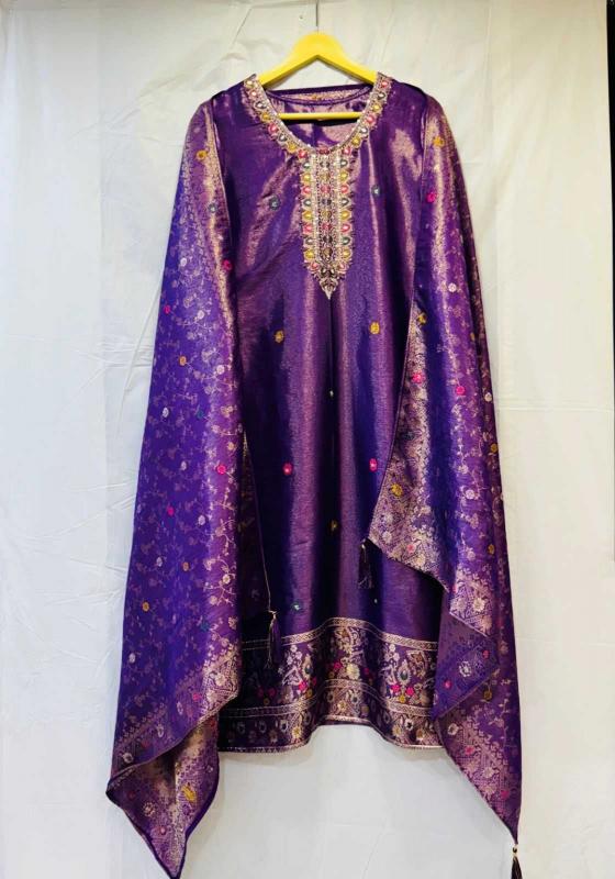 pr pure shimar jacquard with handwork cotton unique colour full stitch suit
