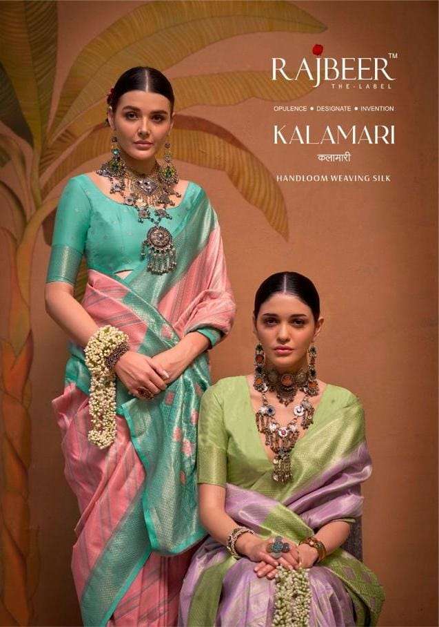 RAJBEER KALAMARI designer HANDLOOM WEAVING SILK SAREES