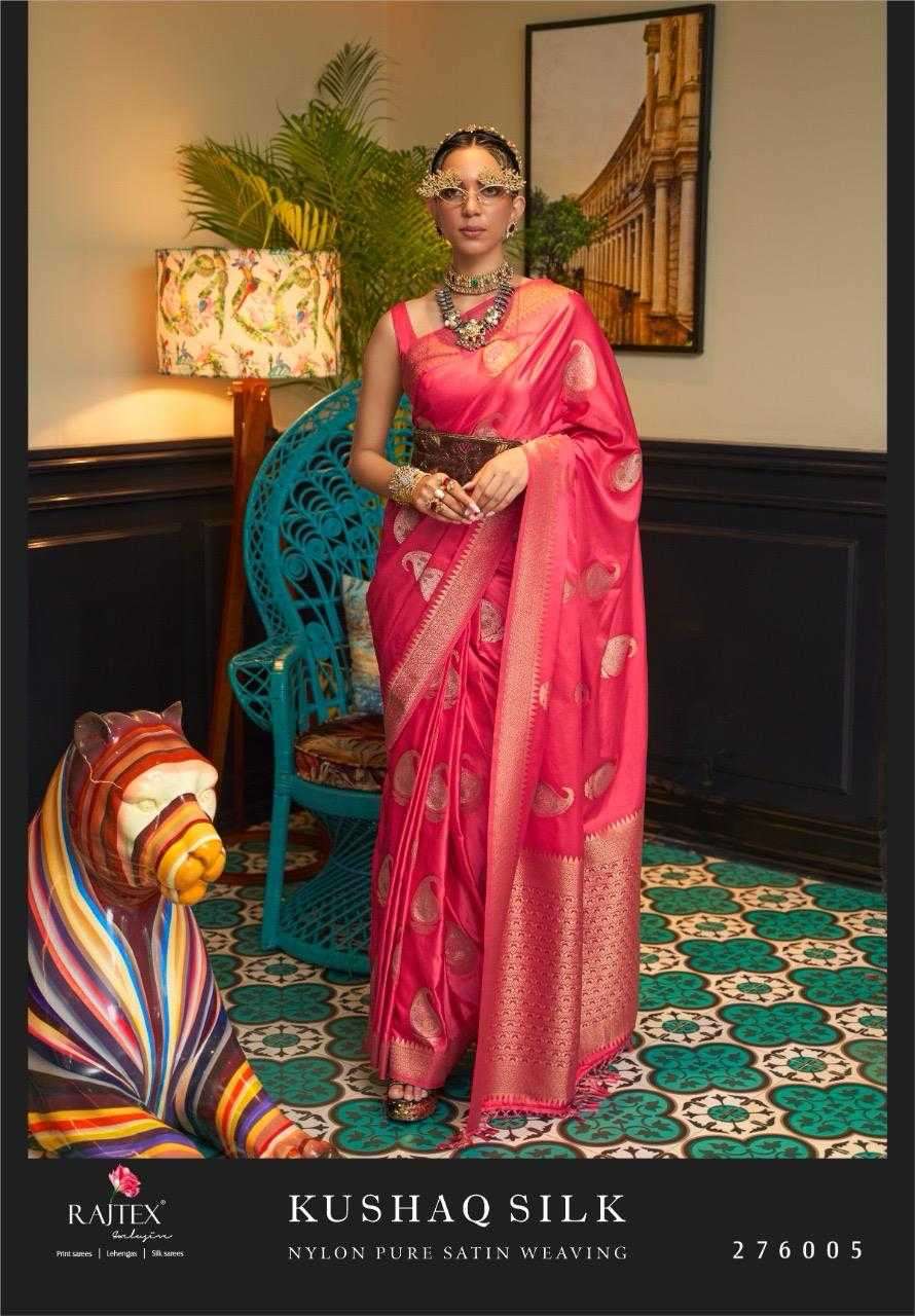 rajtex kushaq silk series 276001-276006 nylon satin saree