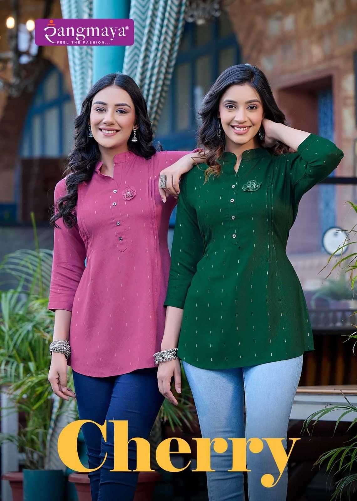 rangmaya cherry series 101-107 Rayon Dobby short top