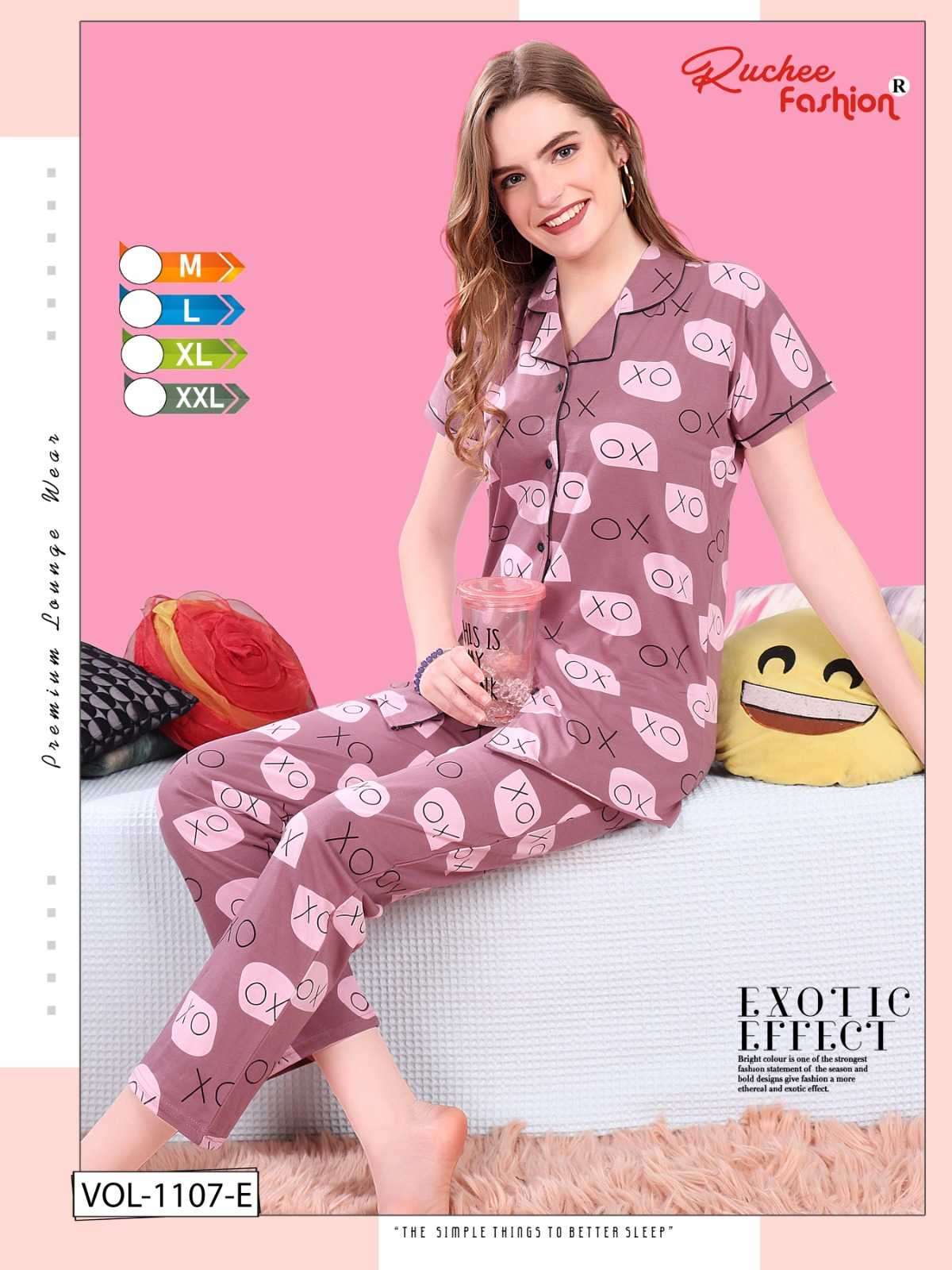 ruchee fashion 1107 shinker hosiery full stitch night suit exports