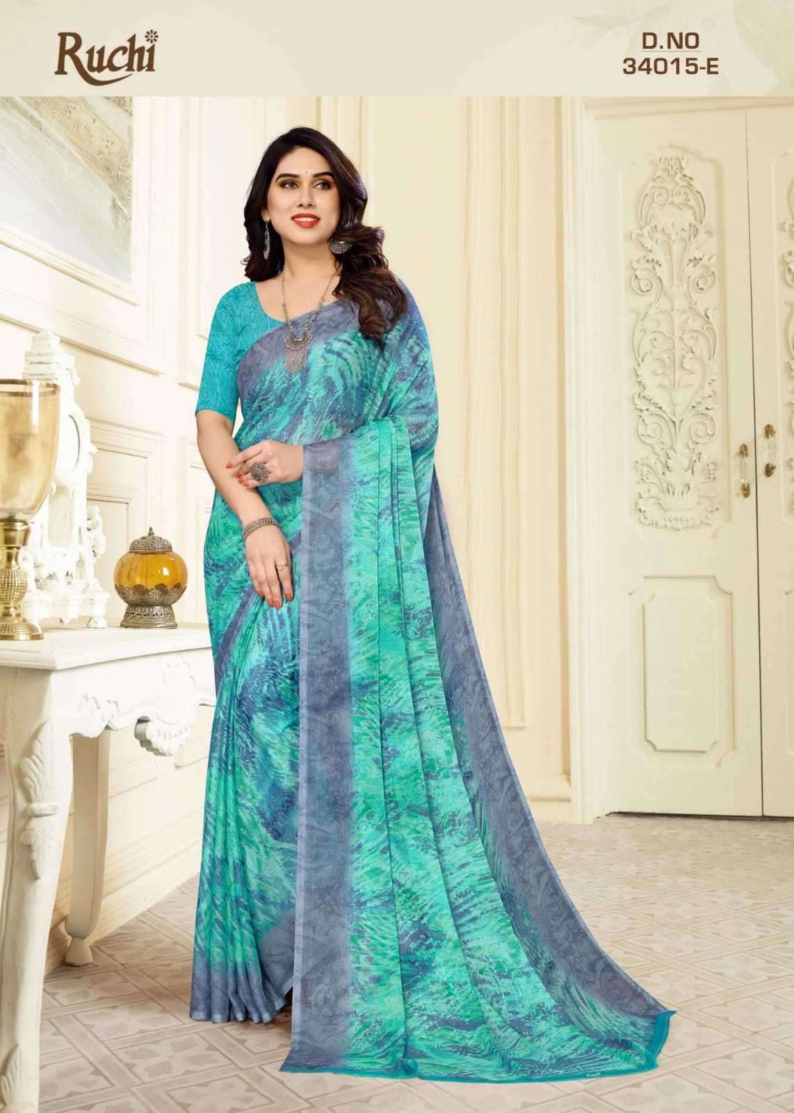 ruchi sarees star chiffon lehriya vol 15 series 34015 Chiffon saree