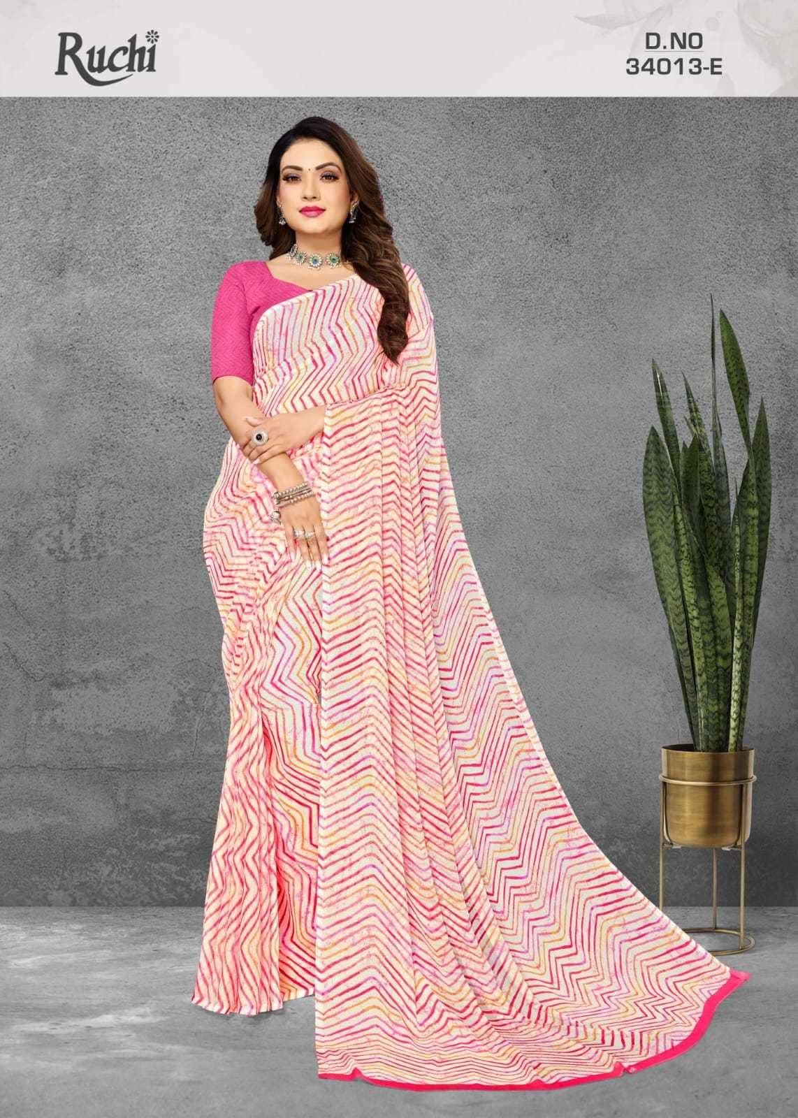ruchi Star chiffon lehriya vol 13 series 34013 Chiffon saree