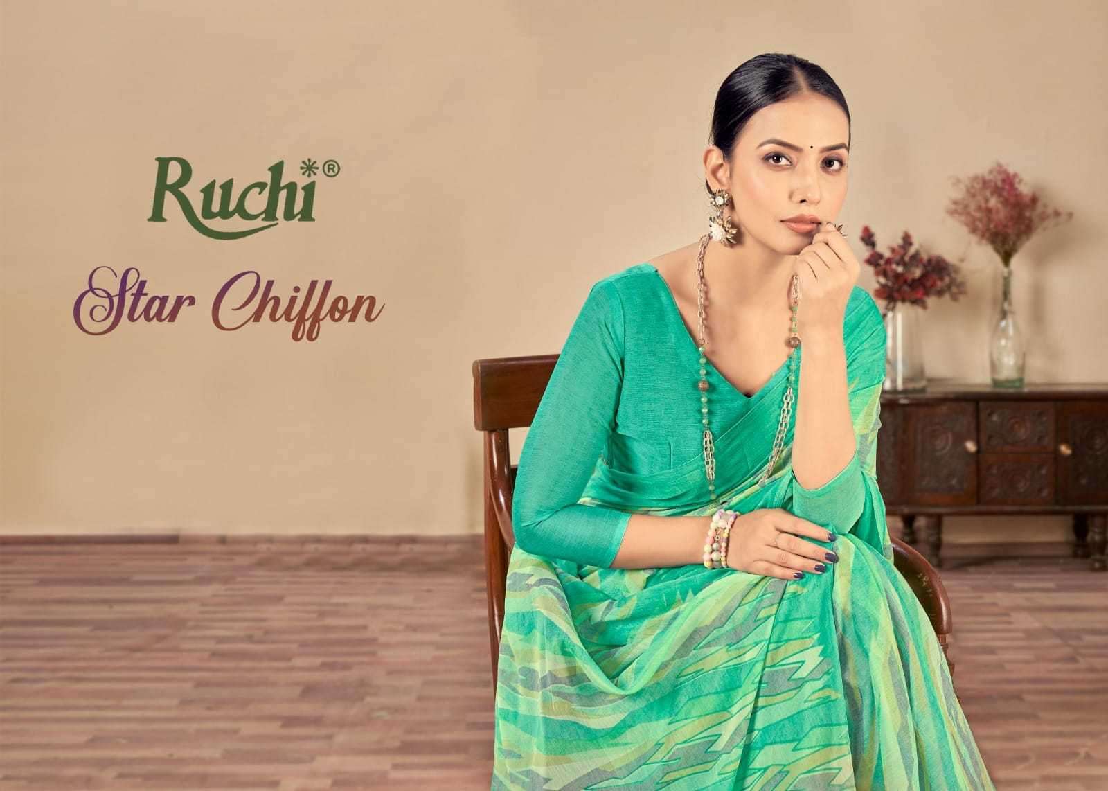 ruchi star chiffon vol 165 series 33501-33503 Chiffon saree