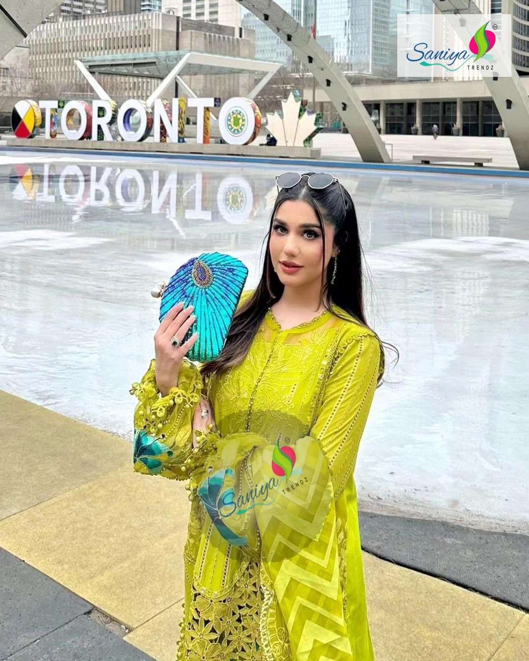 SANIYA TRENDZ MARIA B CHIKANKARI VO-23 designer cotton suit 