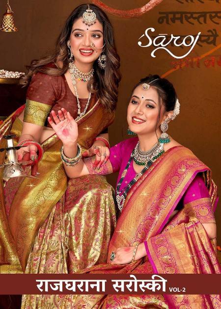 Saroj Rajgharana Vol-2 series 1001-1004 jari jacquard silk saree
