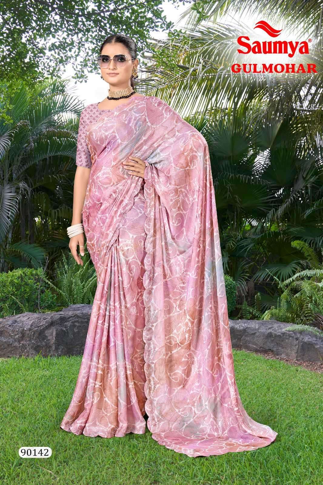 saumya gulmohar series 90139-90146 Chiffon brasso saree