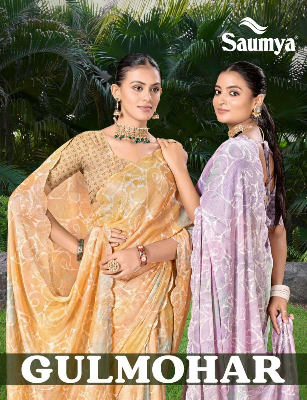 saumya gulmohar vol 2 series 90139-90146 Chiffon brasso saree