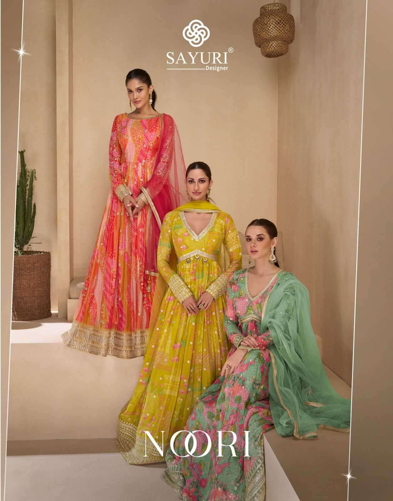 sayuri noori series 5505-5508 real georgette gown with dupatta 