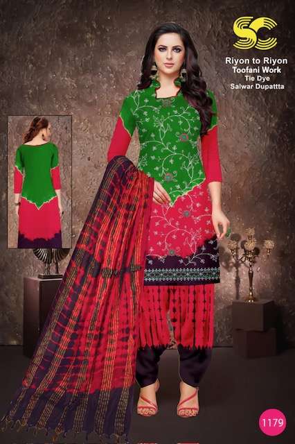 SC Rayon To Rayon Toofani Work series 1179-1183 Heavy Rayon suit
