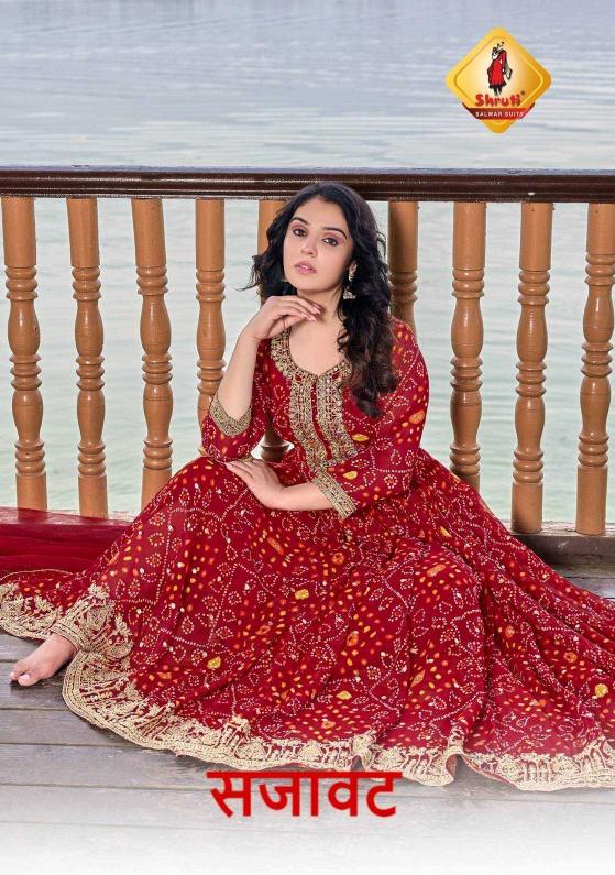 shruti sajavat soft georgette gown with dupatta