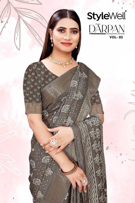 stylewell darpan vol 3 series 8321-8326 Dola Self Jacquard Print saree
