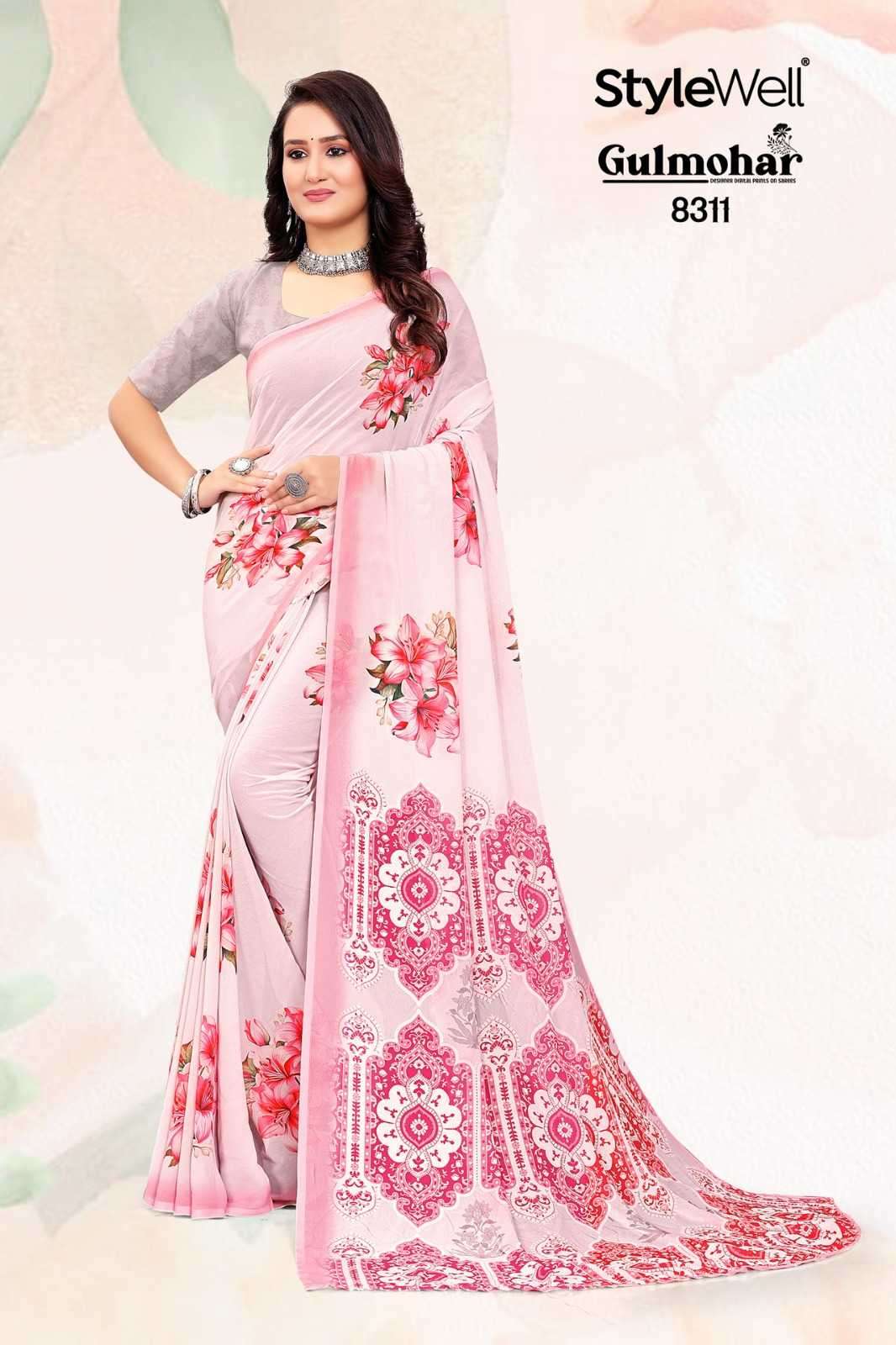 stylewell gulmohar series 8312-8320 Heavy weightless Digital Print Saree
