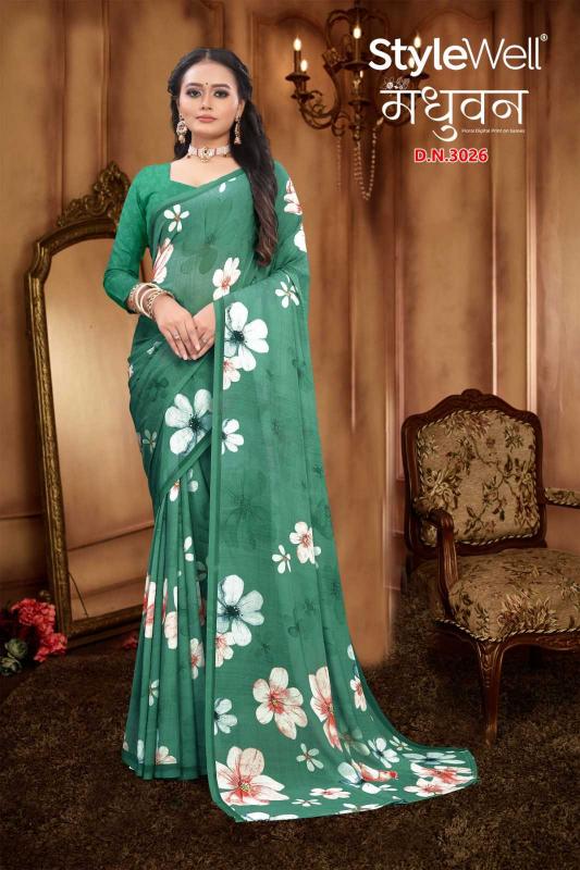 stylewell madhuvan series 3017-3026 Digital print on heavy weightless saree