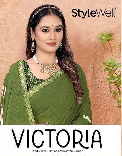 stylewell victoria series 3075-3083 Digital Print Saree