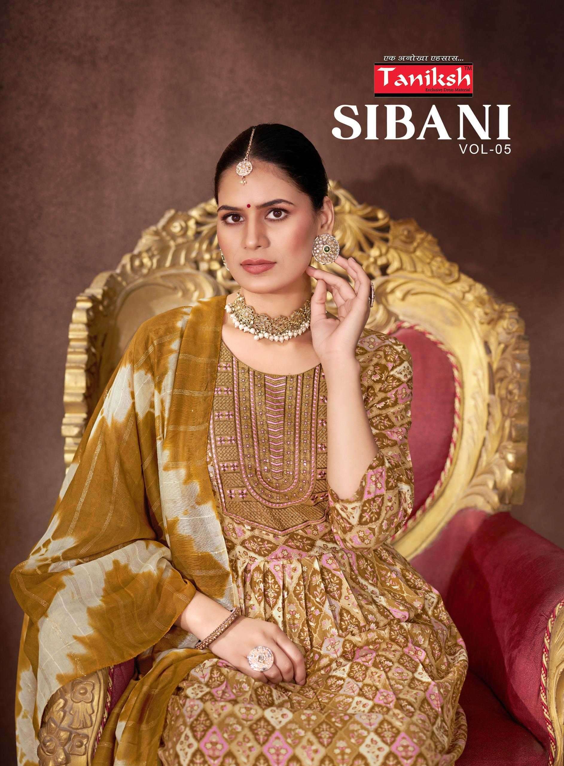 taniksh sibani vol 5 series 5001-5008 rayon readymade suit 