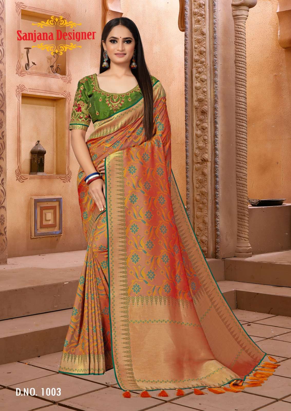 tathastu SMOOTH SILK MATEIRAL designer saree