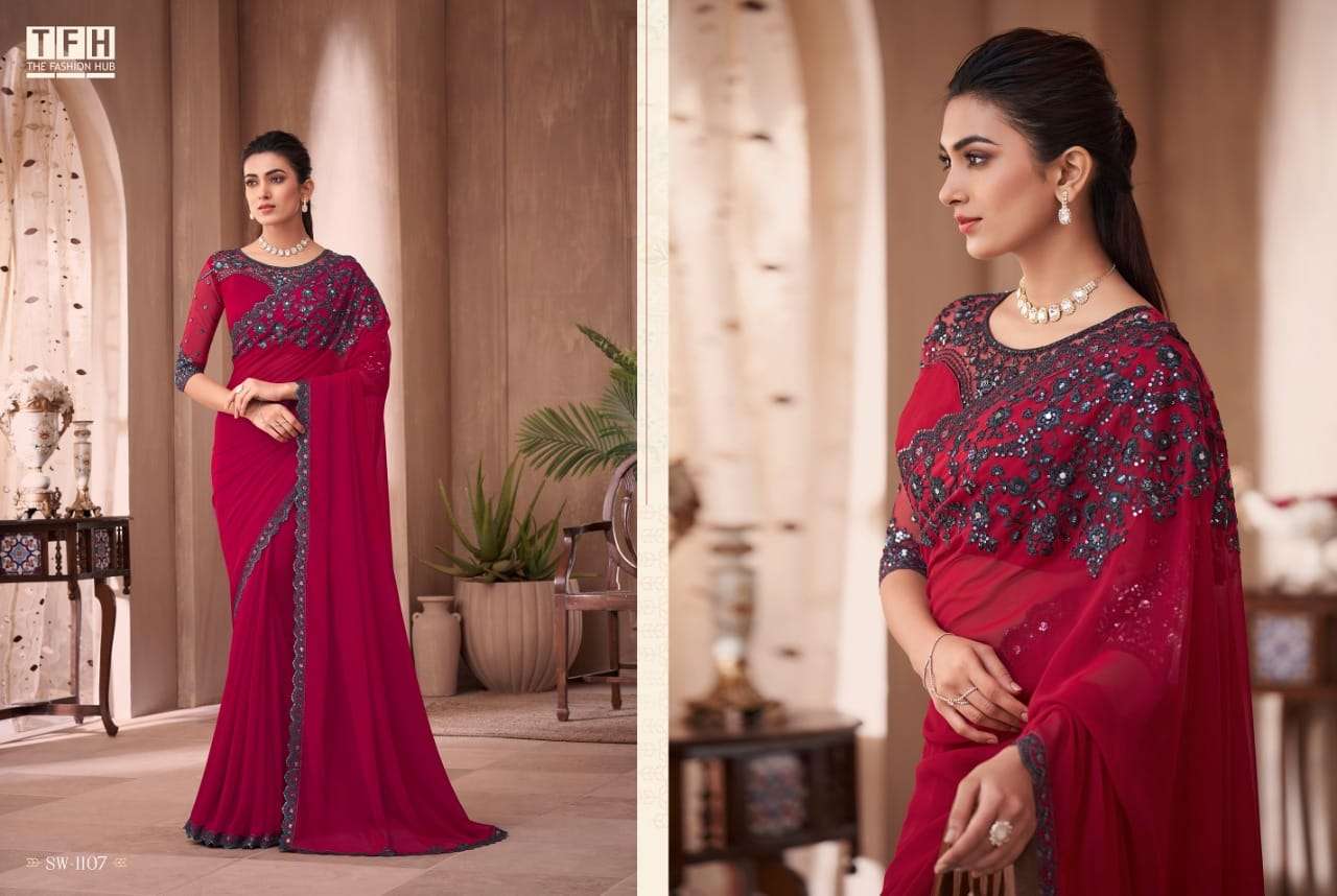 TFH GALAXY-2 designer FANCY MATERIAL saree