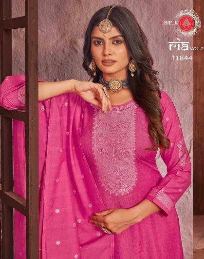 triple a ria vol 2 series 11841-11846 Pure Muslin suit
