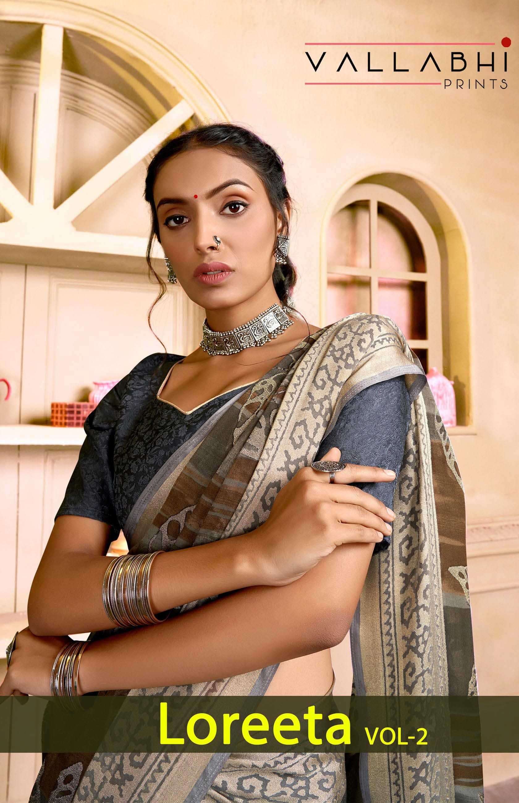 vallabhi loreeta vol 2 series 25161-25166 brasso saree