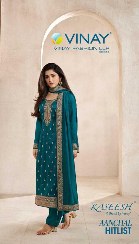 vinay kaseesh aanchal hitlit series 64591-64597 silk georgette suit 