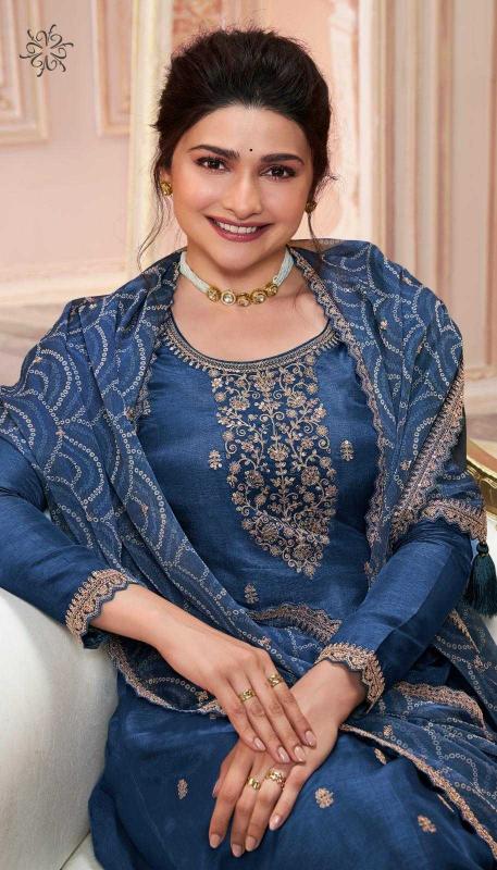 vinay saanjh series 8731-68736 georgette silk suit