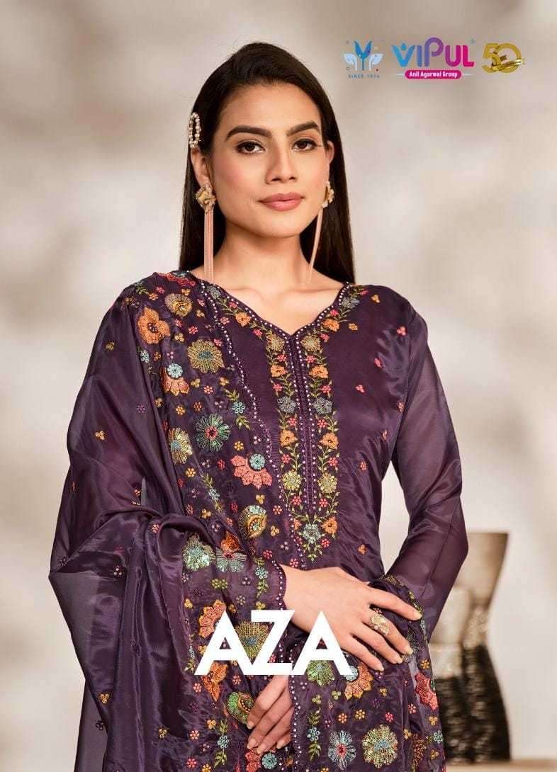 vipul aza series 5691-5693 organza suit