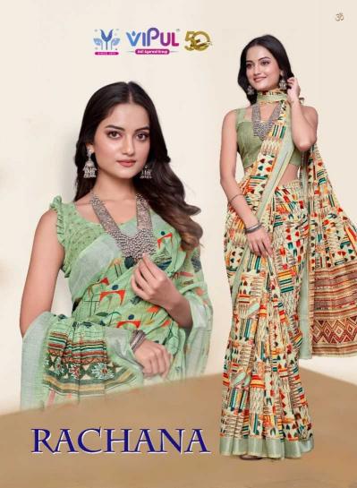 vipul rachana series 69001-69012 linen print saree