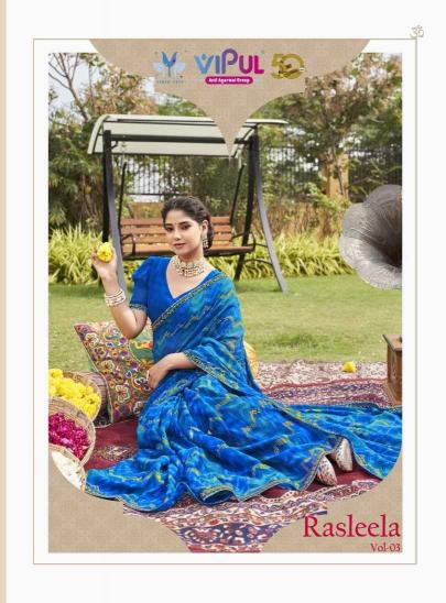 vipul rasleela vol 3 series 80208-80215 fancy print saree