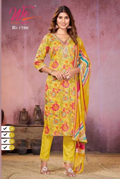 we women ethnic series 1795 -1801 Pure Jam Satin Print readymade suit 