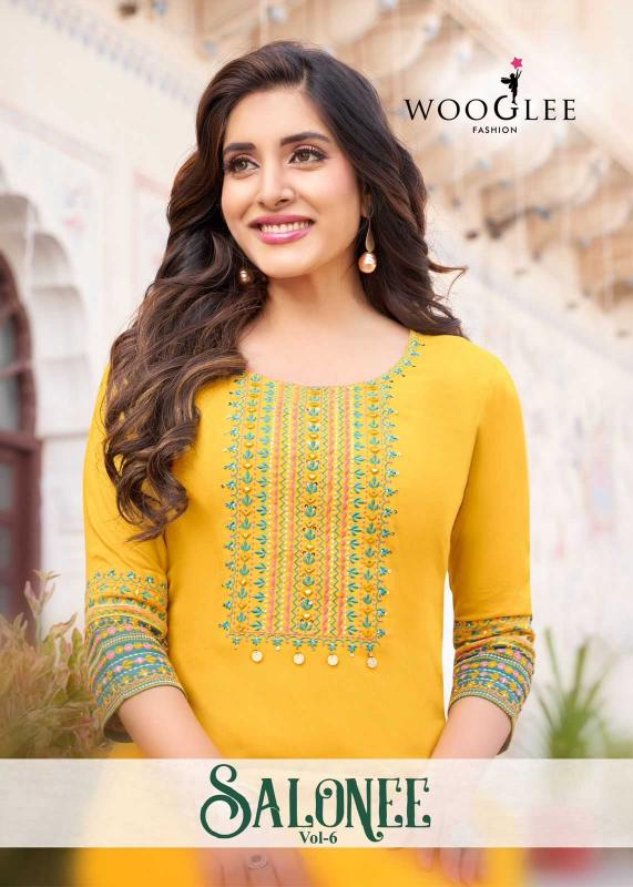 wooglee salonee vol 6 series 3025-3030 Heavy Rayon kurti