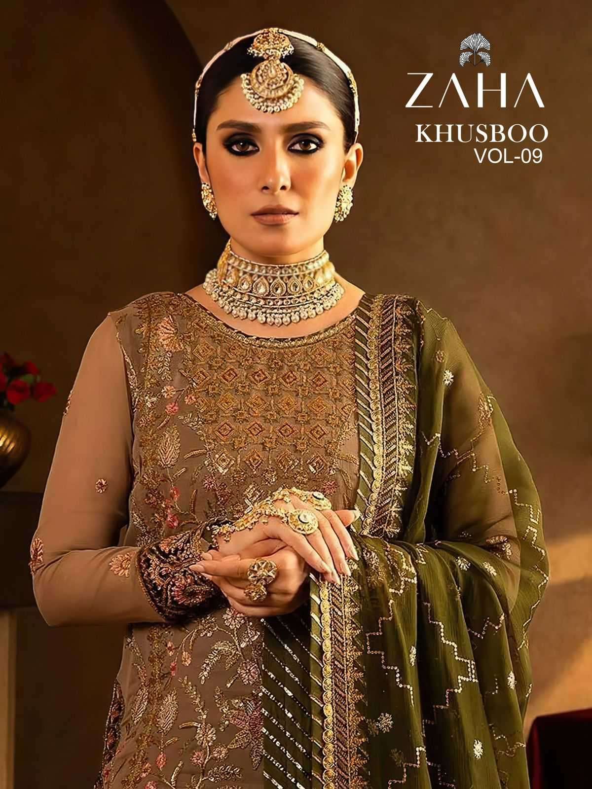zaha khusboo vol 9 series 10323-10325 georgette suit 