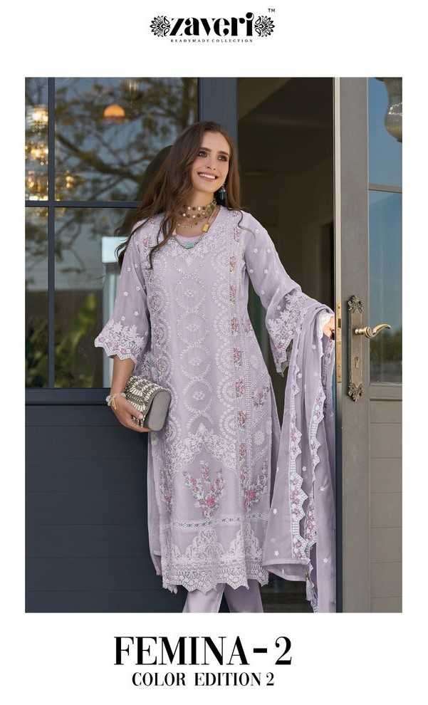 zaveri femina vol 2 color edition 2 series 1280  Soft organza readymade suit 