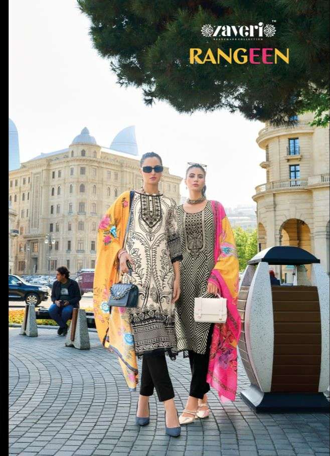 Zaveri RANGEEN designer muslin readymade suit 