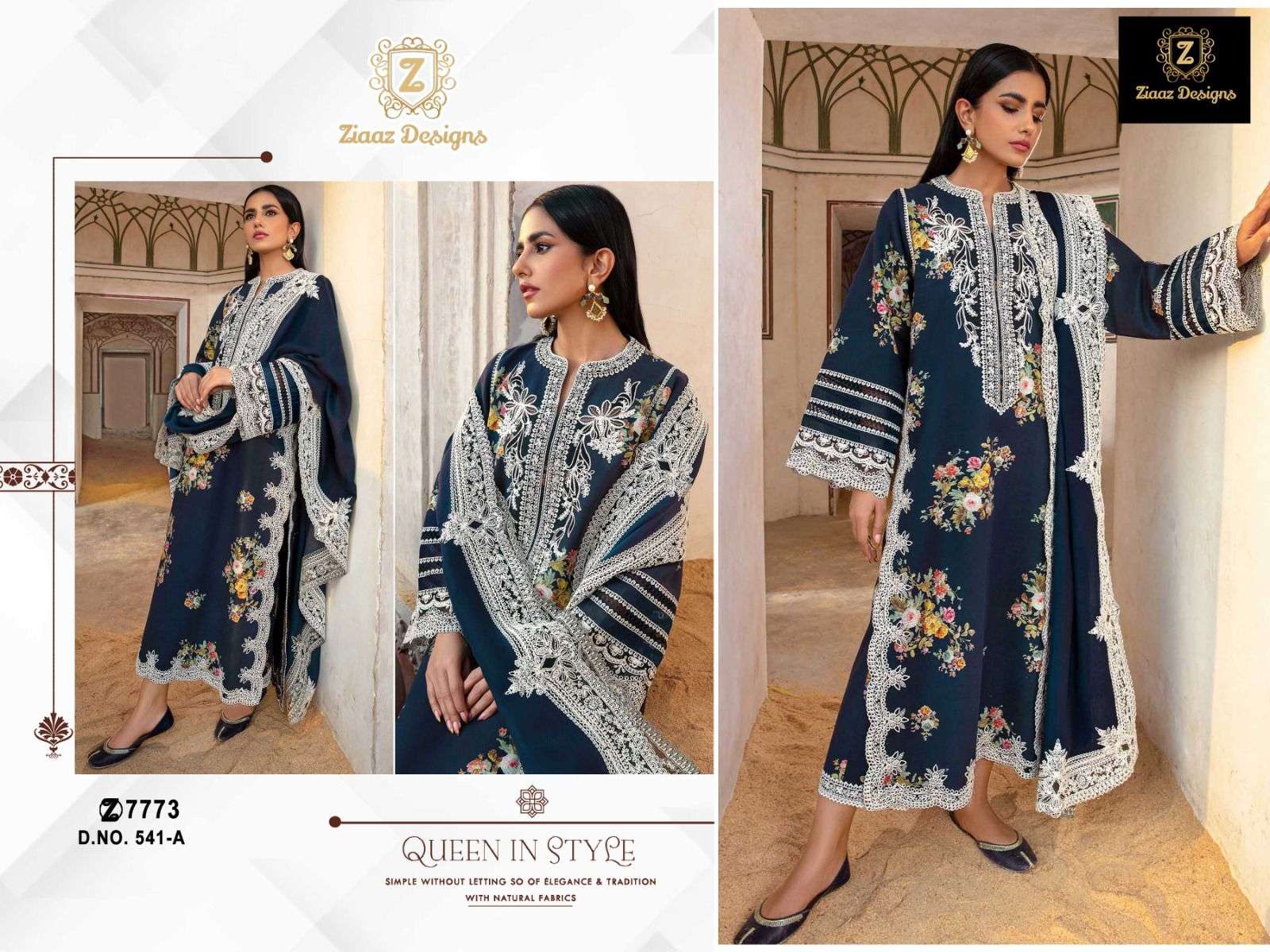 Ziaaz Designs 541 designer A and B Rayon cotton suit